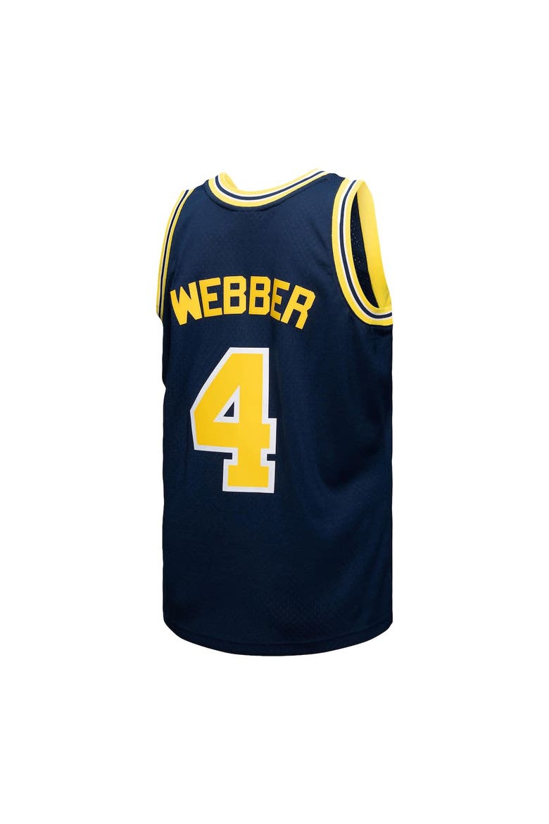 Men's Mitchell & Ness Chris Webber Navy Michigan Wolverines 1991/92 College Vault Player Swingman Jersey, Alternate, color, Navy