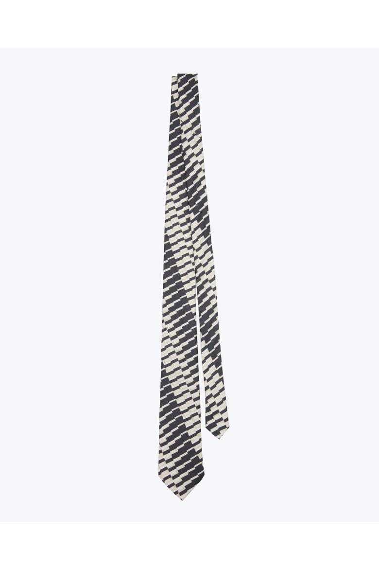 Crescendo Printed Silk Tie, Alternate, color, Black & Beige