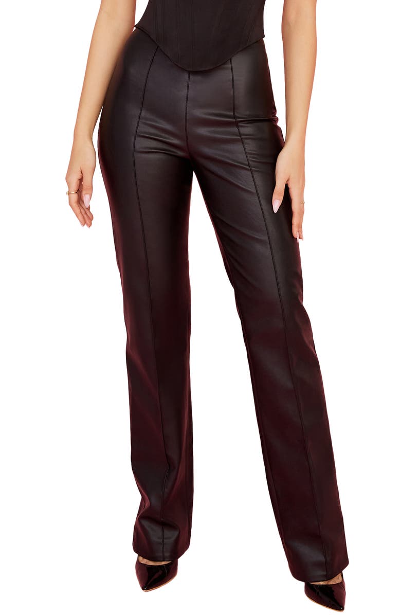 HOUSE OF CB Elenaora Faux Leather Trousers, Main, color, 