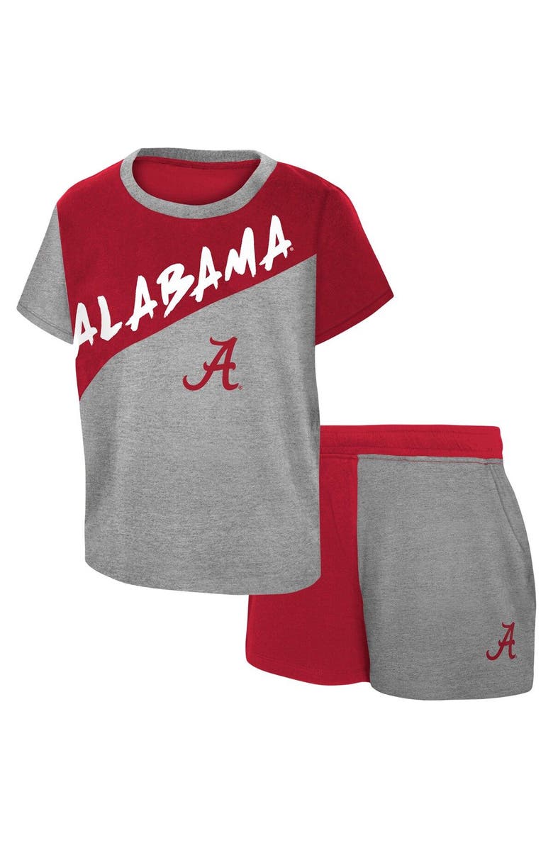 Outerstuff Toddler Heather Gray Alabama Crimson Tide Super Star T-Shirt & Shorts Set, Main, color, Heather Gray