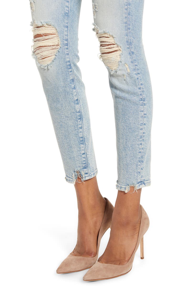 MOTHER MIRANDA + MOTHER Easy Does It High Waist Crop Skinny Jeans, Alternate, color,