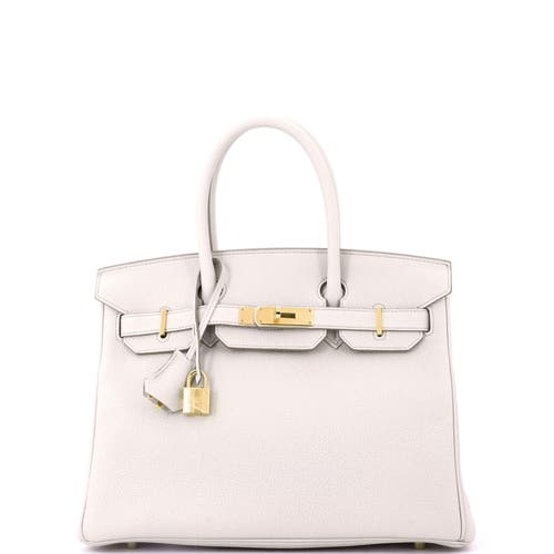 Pre-owned Hermes Hermes Birkin Handbag Light Togo With Gold Hardware 30 In Gray