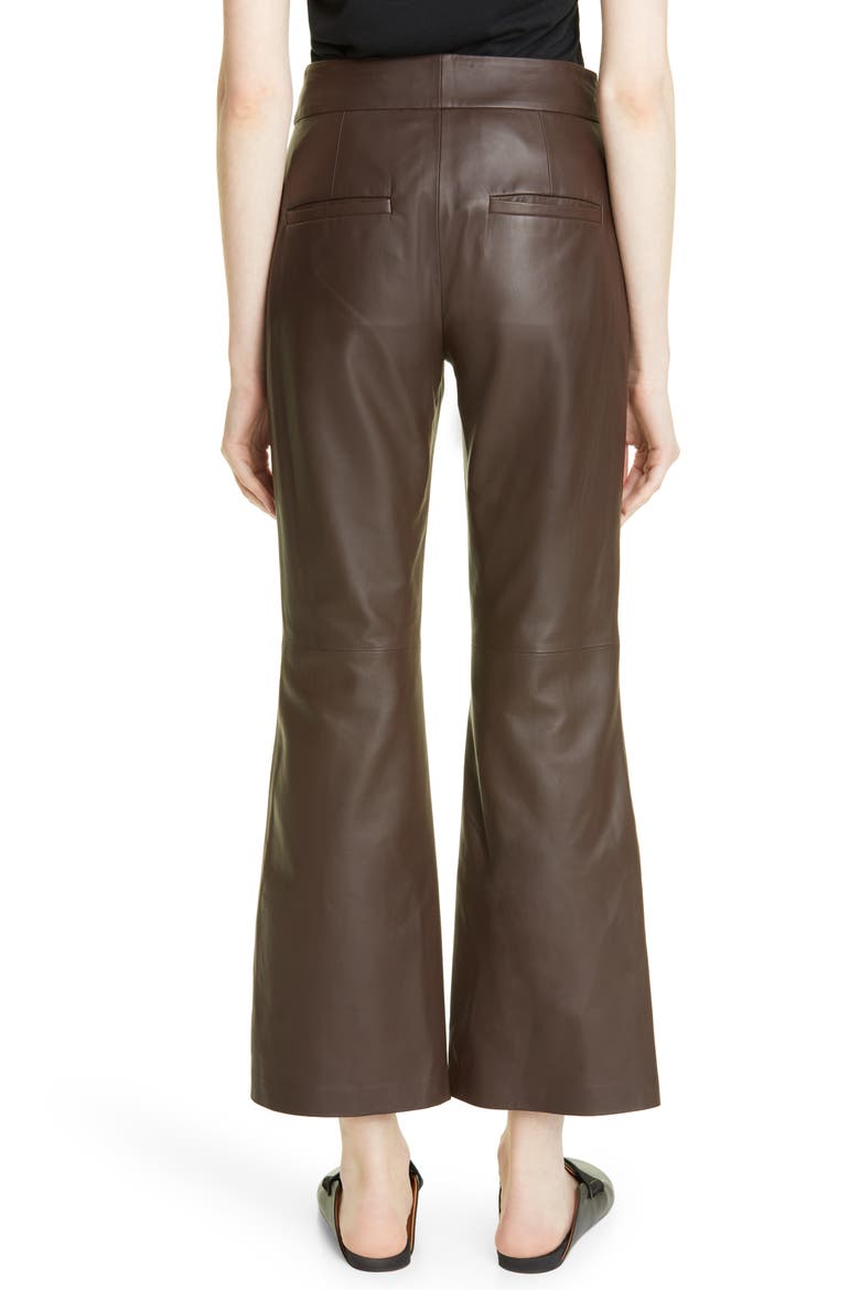 Leather Flare Pants, Alternate, color, 242DKM-DK MAHOGANY