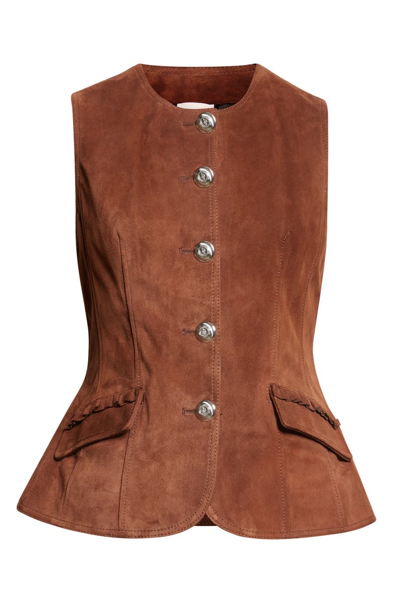 Cinq à Sept Chris Suede Vest, Alternate, color, Dark Sepia