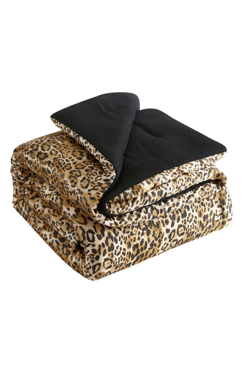 Juicy Couture Monica Leopard Print Comforter Set, Alternate, color, Brown