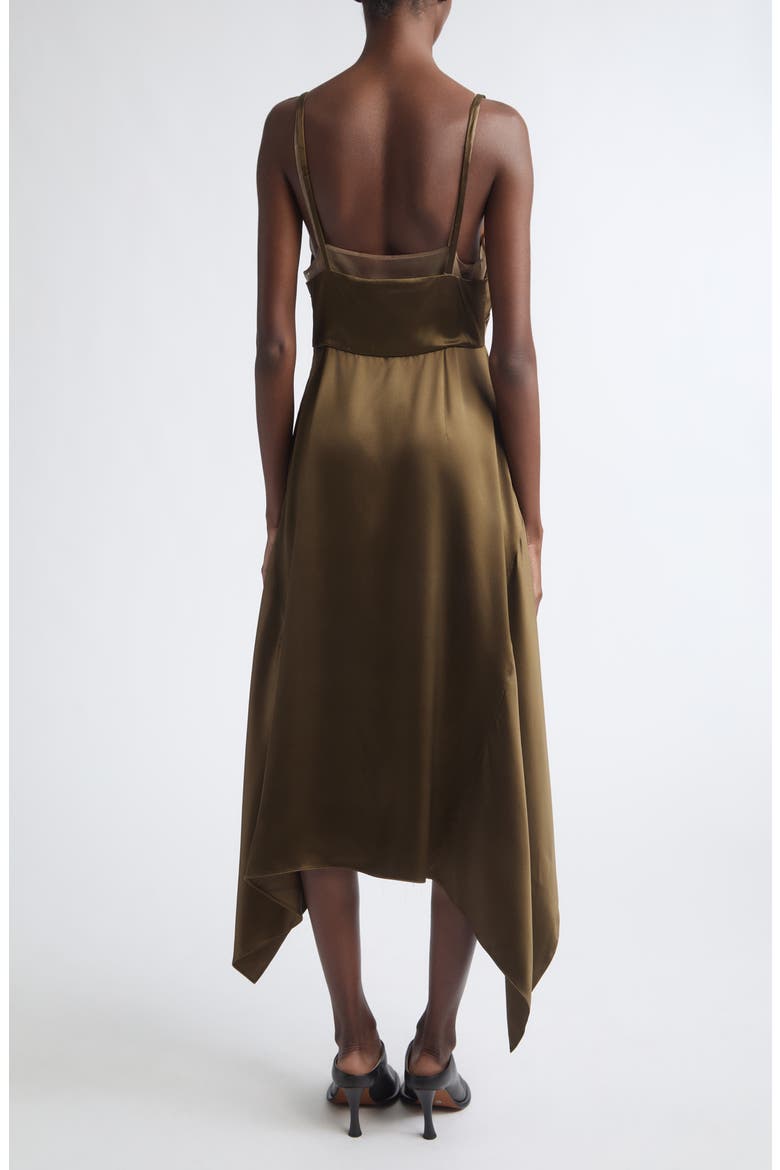 Sunflower Print Silk Slipdress, Alternate, color, BROWN