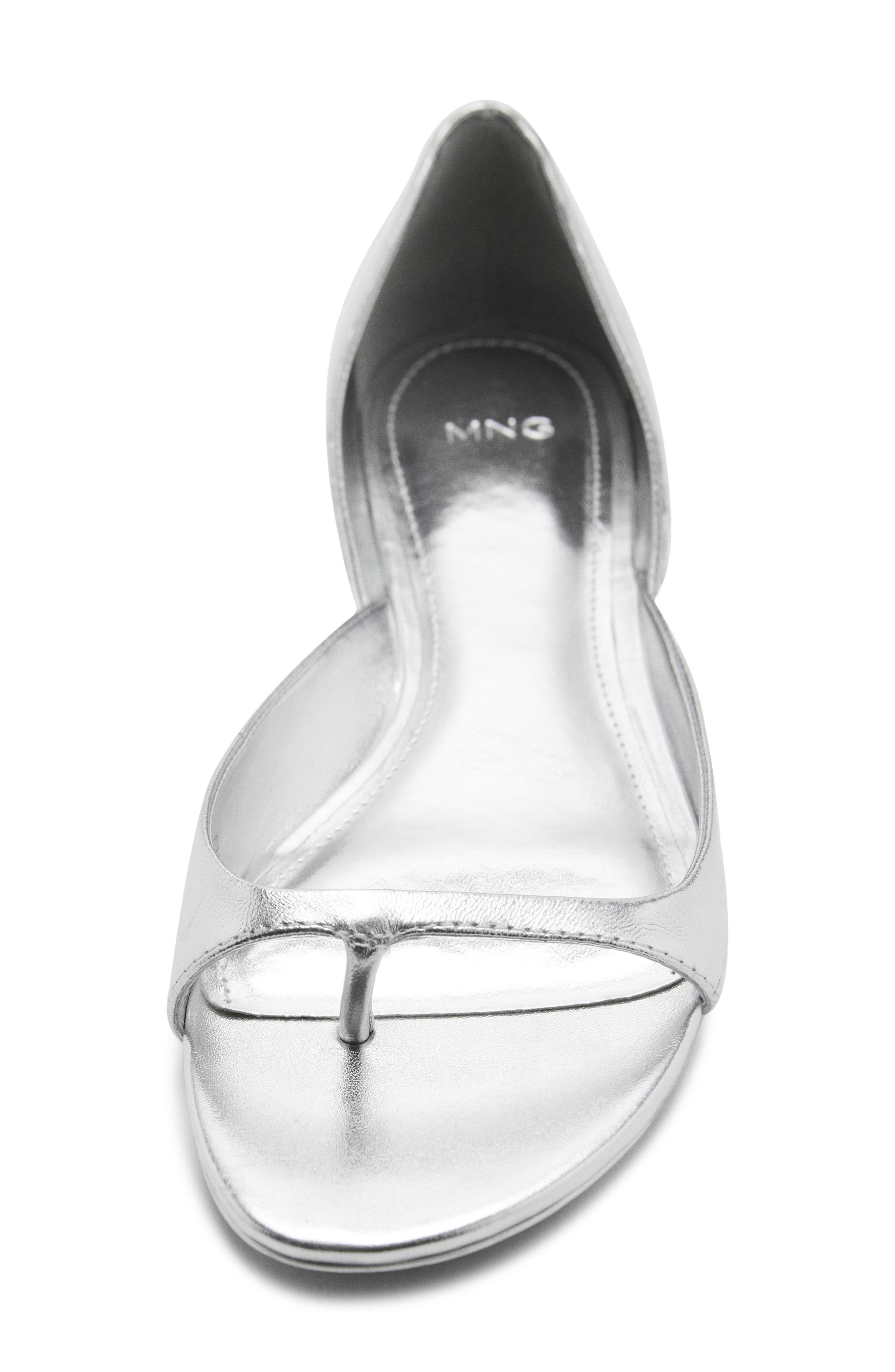 MANGO Metallic Sandal, Alternate, color, Silver