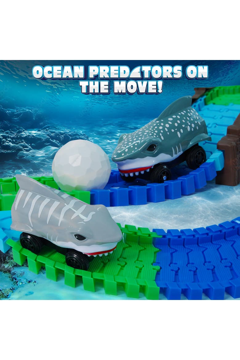 Shark Car Seas Tracks Playset 225 Pieces, Alternate, color, Multi Color