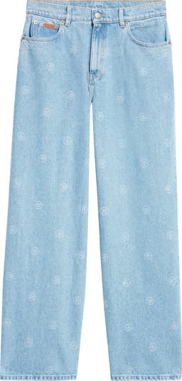 Martine Rose Logo Stamp Wide Leg Jeans | Nordstrom Martine Rose Logo Stamp Wide Leg Jeans | Nordstrom