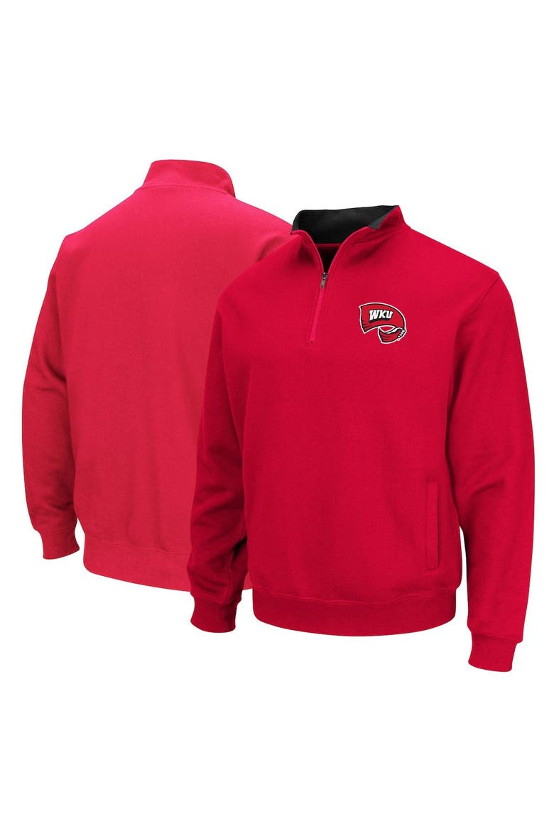 Men's Colosseum Red Western Kentucky Hilltoppers Tortugas Quarter-Zip Sweatshirt, Main, color, Red