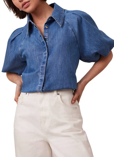Denim Puff Sleeve Shirt