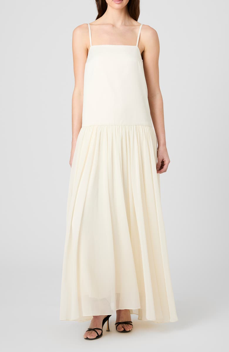 French Connection Marina Mixed Media Drop Waist Maxi Dress, Main, color,