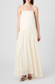French Connection Marina Mixed Media Drop Waist Maxi Dress