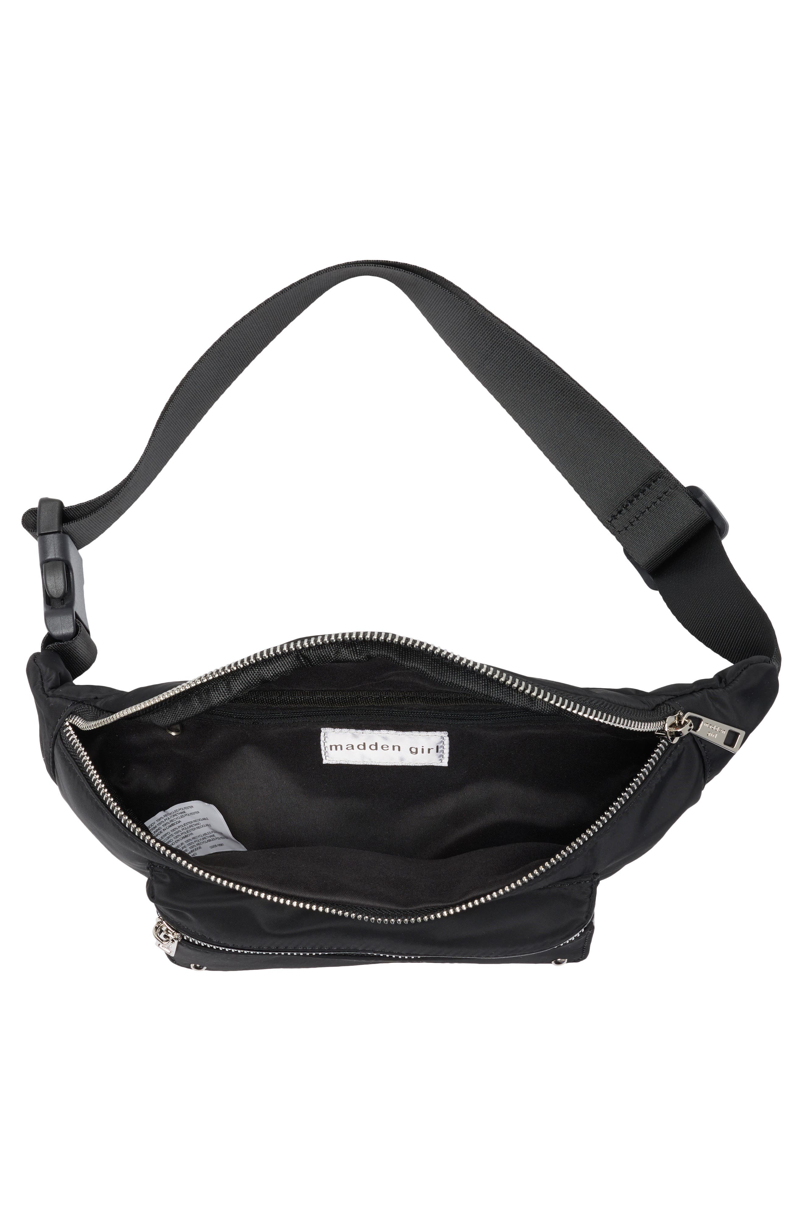 Madden Girl Woven Fanny Pack, Alternate, color, Black