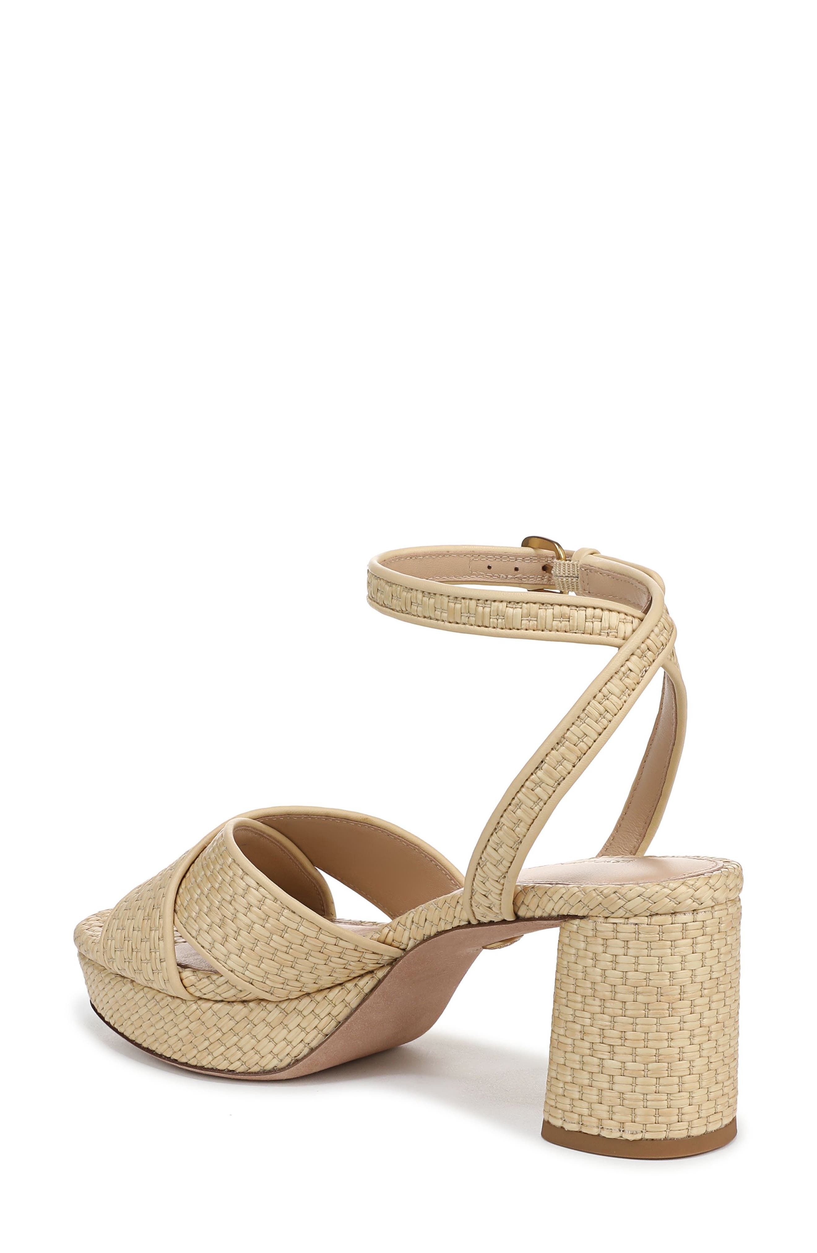 Veronica Beard Danika Ankle Strap Platform Sandal, Alternate, color, Natural