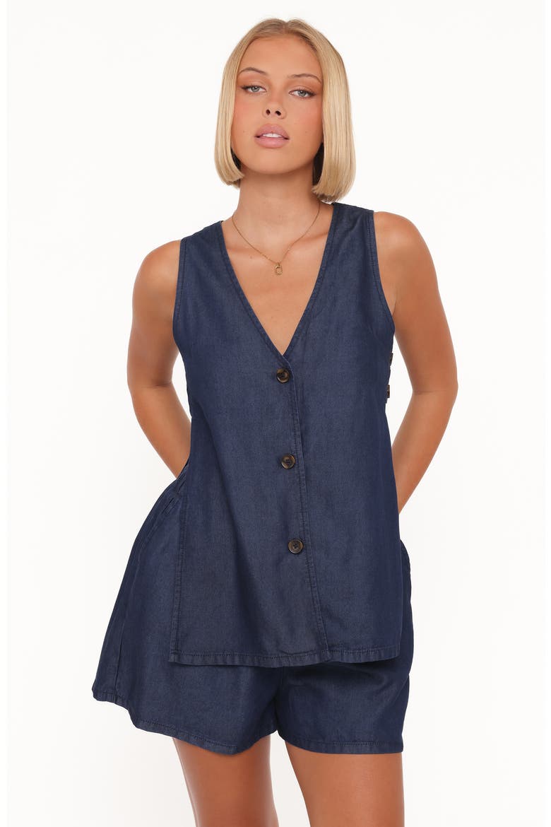 Miller Vest & Shorts Set, Alternate, color, CHAMBRAY