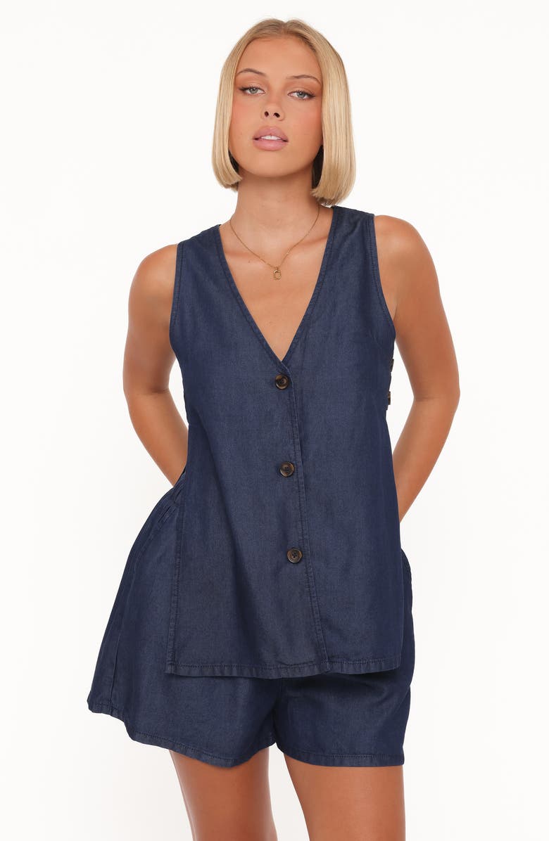 Petal & Pup Miller Vest & Shorts Set, Alternate, color, Chambray