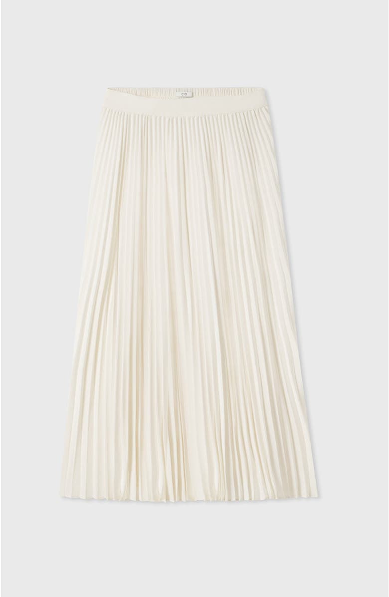 CO Pleated Elastic Waist Skirt in Stretch Crepe, Alternate, color,