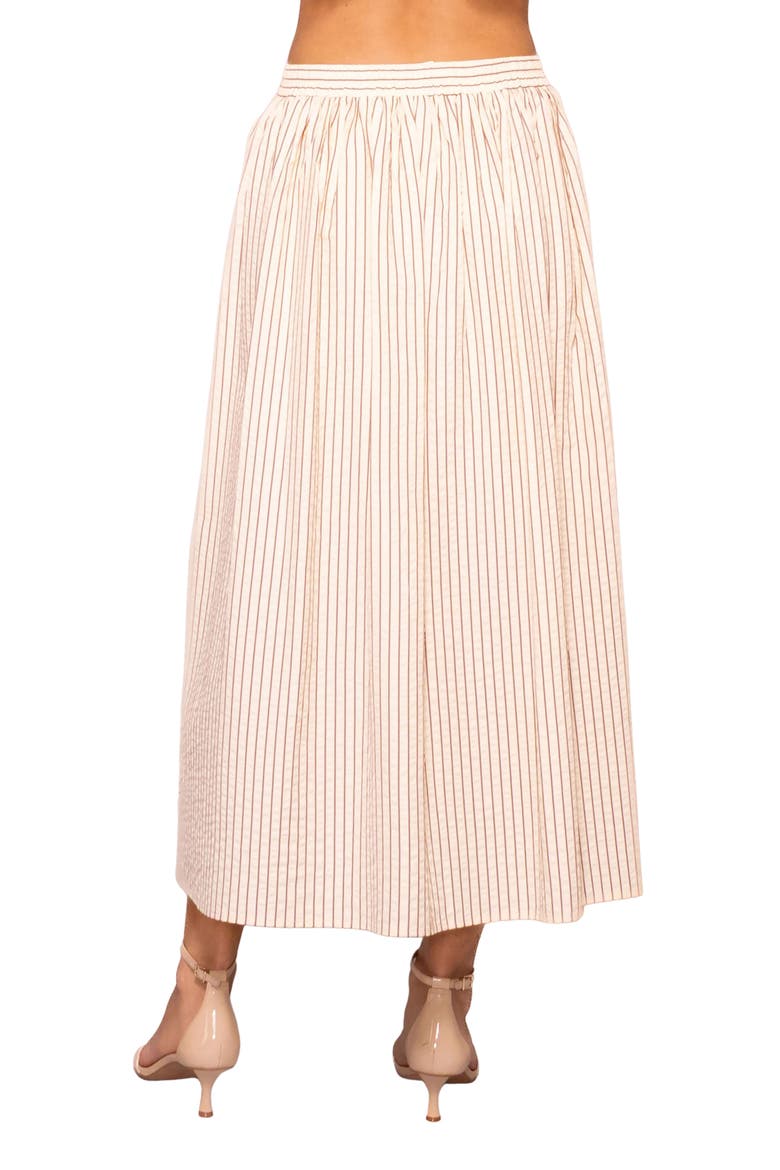 Stripe Pleated Seersucker Skirt, Alternate, color, CREAM STRIPE