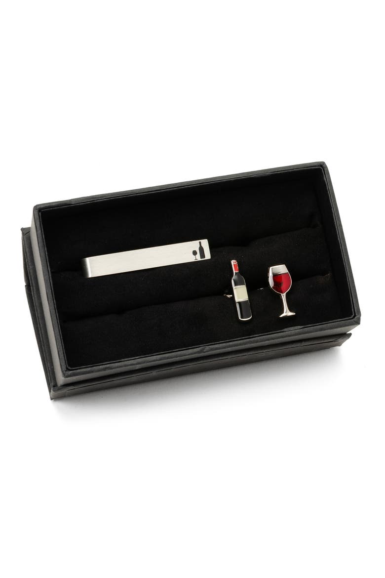 Wine Snob Tie Bar & Cuff Links Set, Alternate, color, MULTI