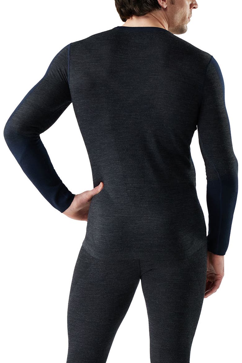 Intraknit™ Thermal Merino Base Layer Colorblock Crewneck Long Sleeve Shirt, Alternate, color, DEEP NAVY-CHARCOAL