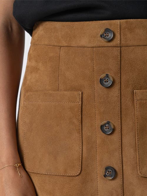 Saint + Sofia Luther Suede Mini Skirt In Brown