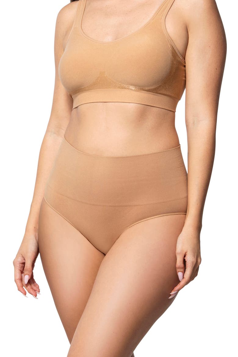 Smoothing At Waist Brief, Alternate, color, Coffee