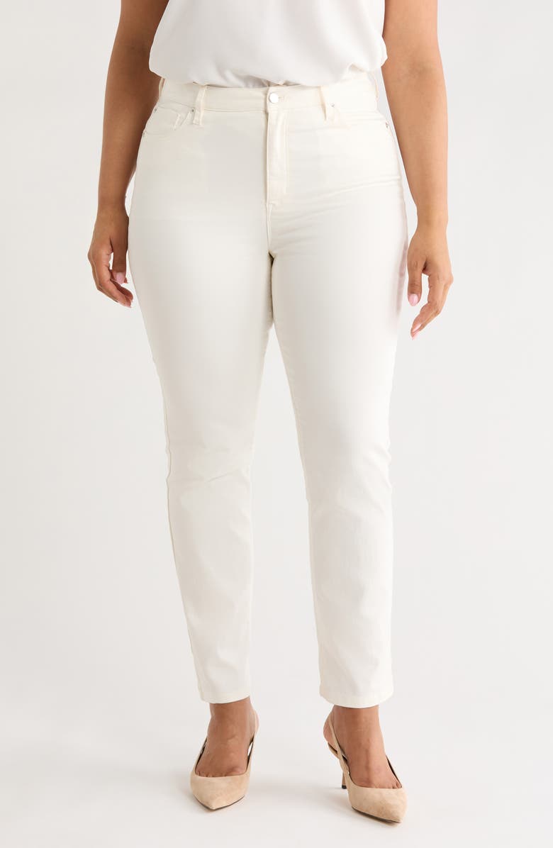 Anne Klein Leo Straight Leg Jeans, Main, color, White Dove