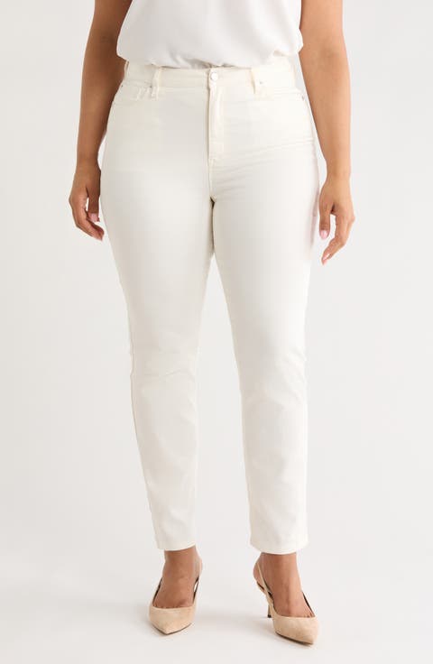 Leo Straight Leg Jeans (White Dove) (Plus)