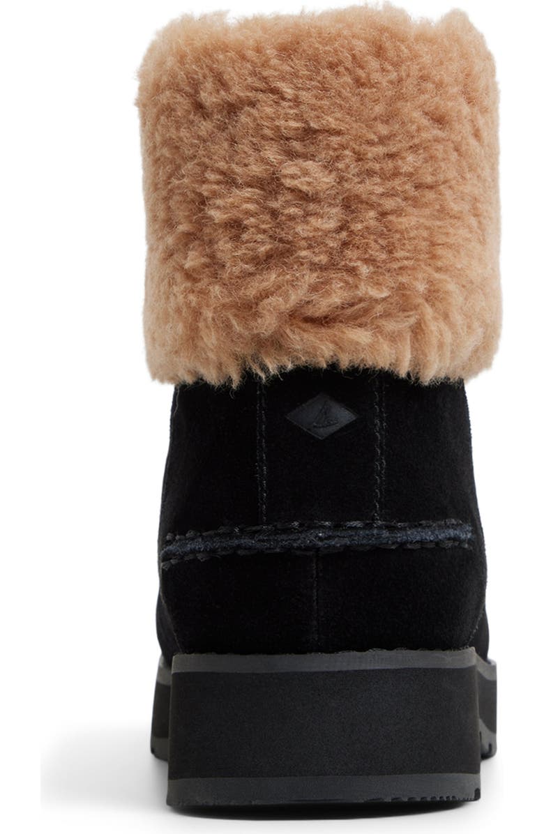 Sperry Newbury Zip Genuine Shearling Trim Boot, Alternate, color, Black