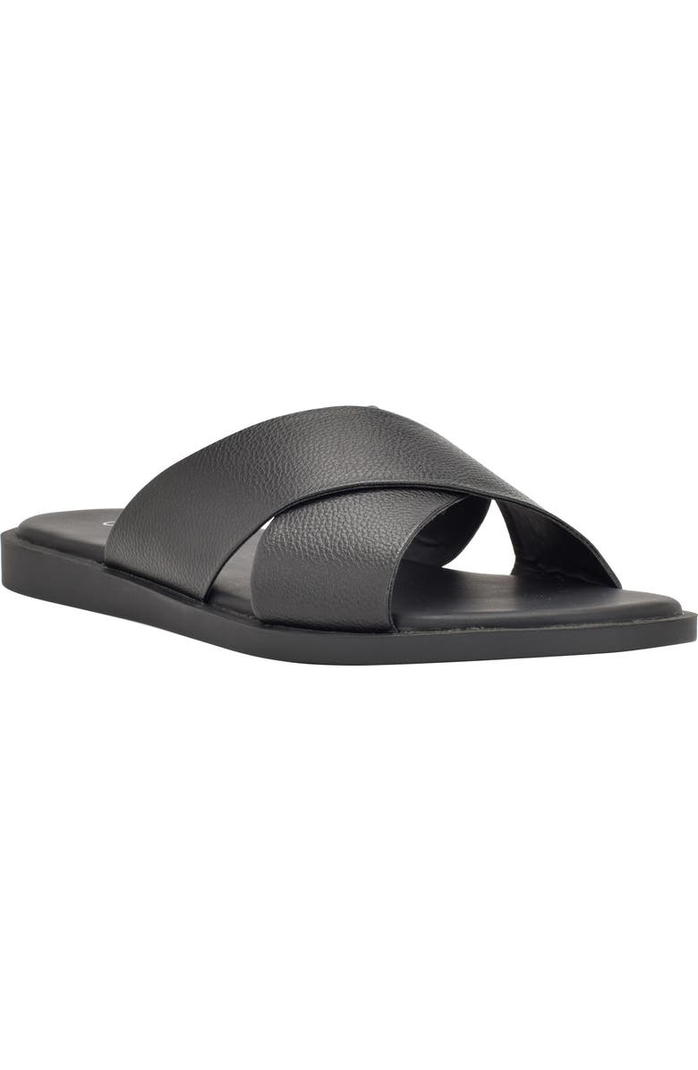 Calvin Klein Enrico Slide Sandal, Main, color, Black Tumbled