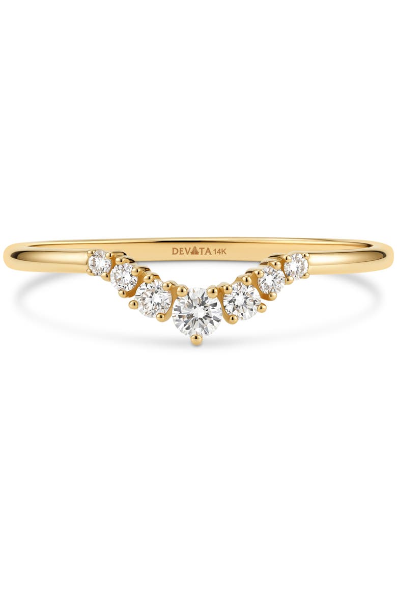 Crescent Lab Grown Diamond Ring in 14K Gold, Main, color, Yellow Gold