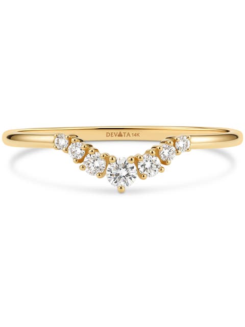 Crescent Lab Grown Diamond Ring in 14K Gold