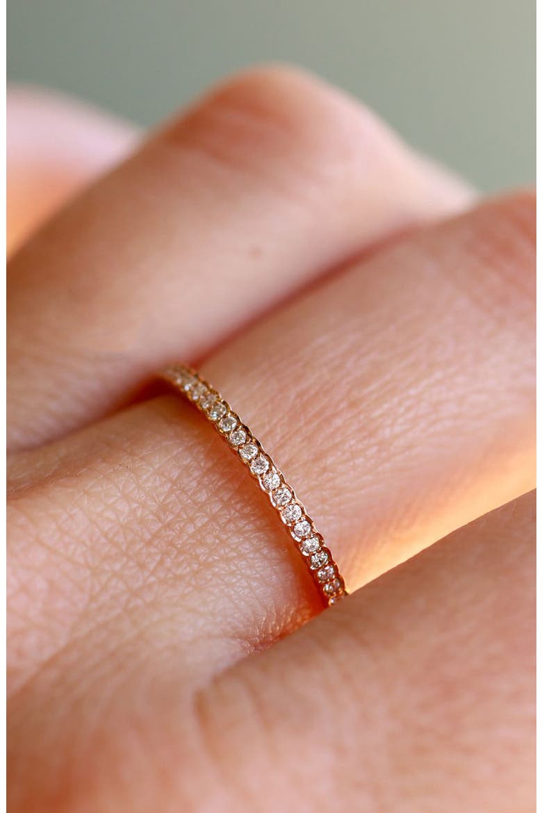 Diamond Scallop Band, Alternate, color, 18K RG