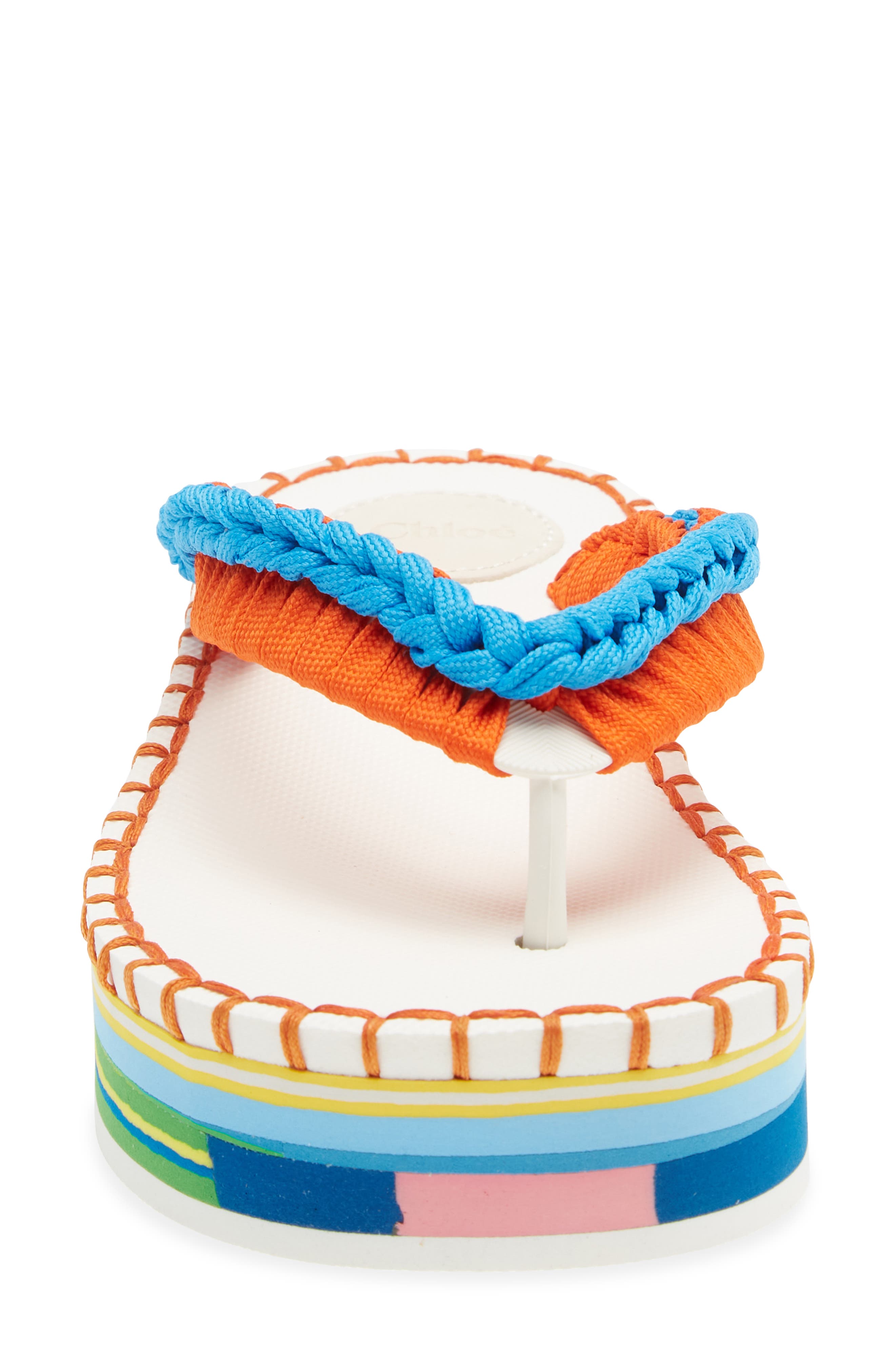 Lou Platform Flip Flop, Alternate, color, ORANGE/ BLUE