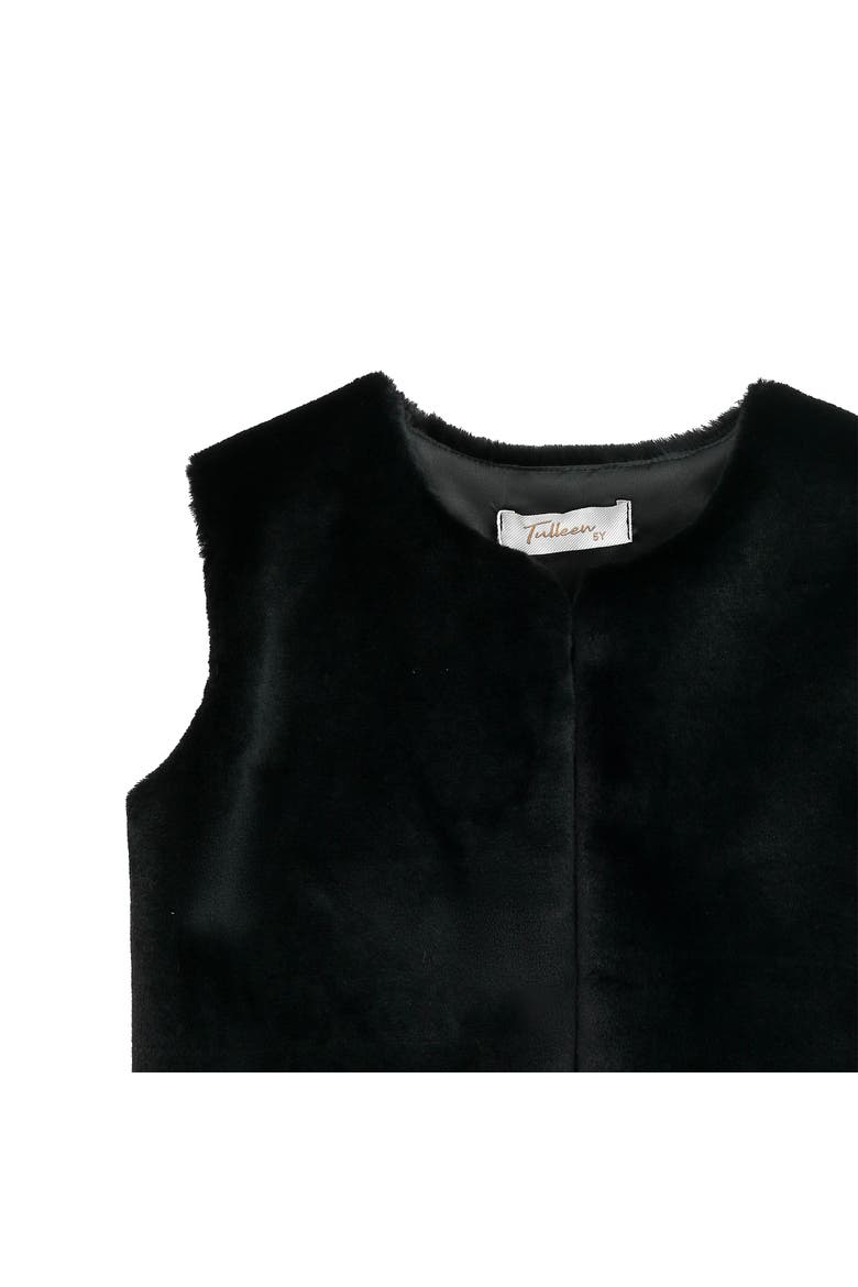 Tivoli Plush Fur Vest, Alternate, color, Black