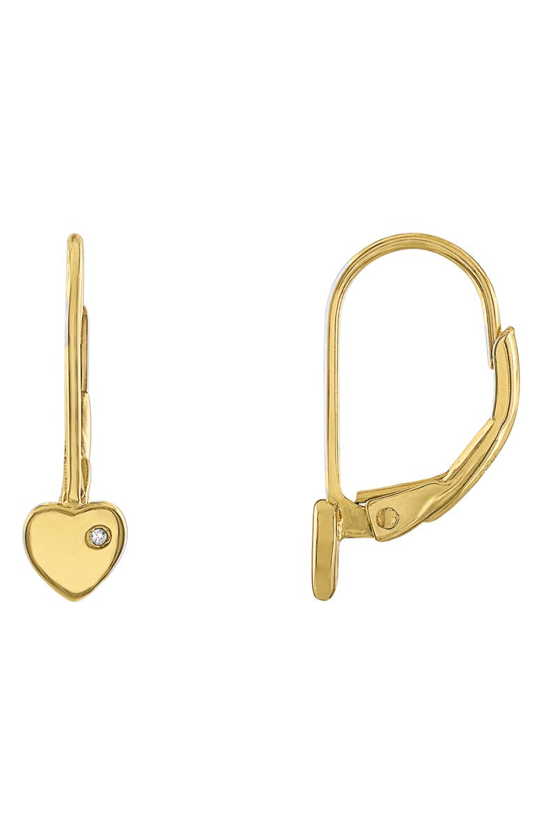 FZN Diamond Heart Drop Earrings, Main, color, Gold