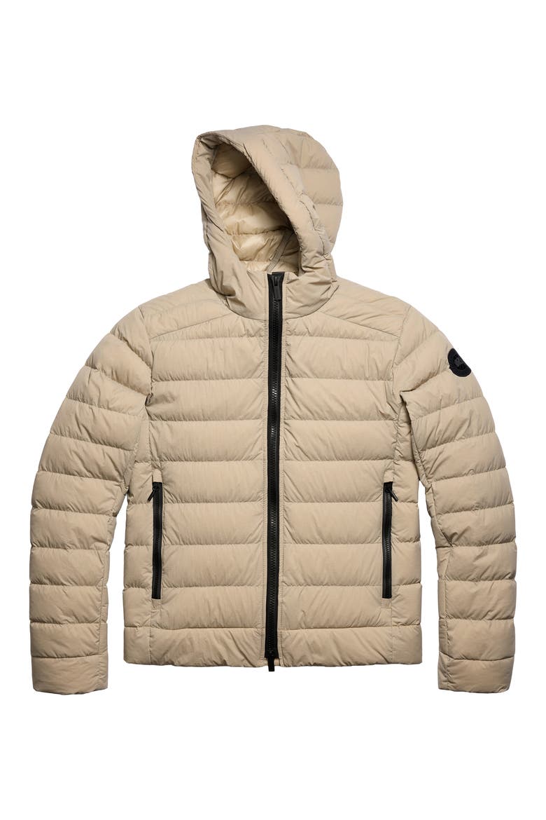 Crofton Water Repellent Packable 750 Fill Power Down Hooded Jacket, Alternate, color, LIMESTONE - CALCAIRE