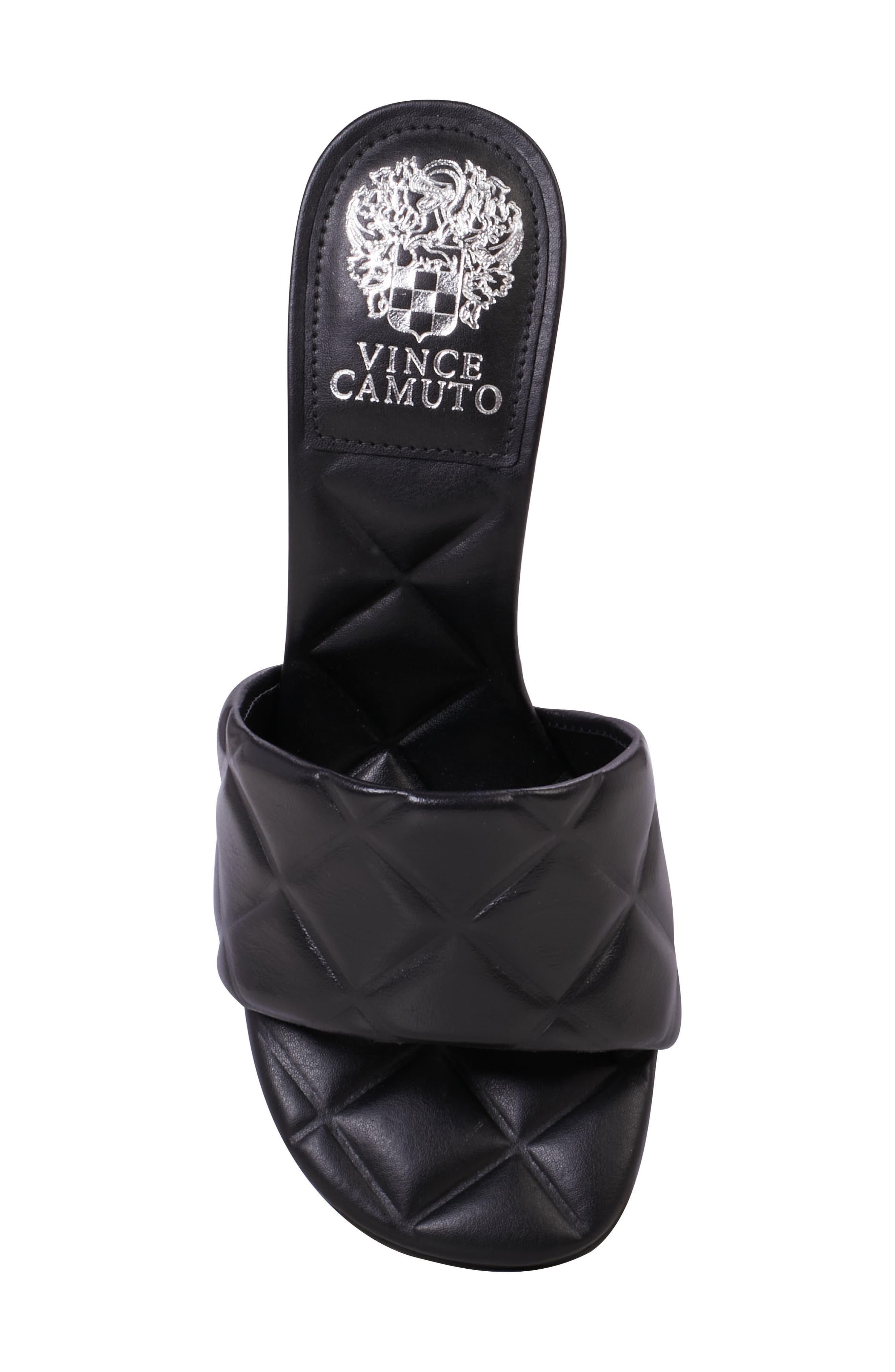 Brycen Quilted Slide Sandal, Alternate, color, BLACK