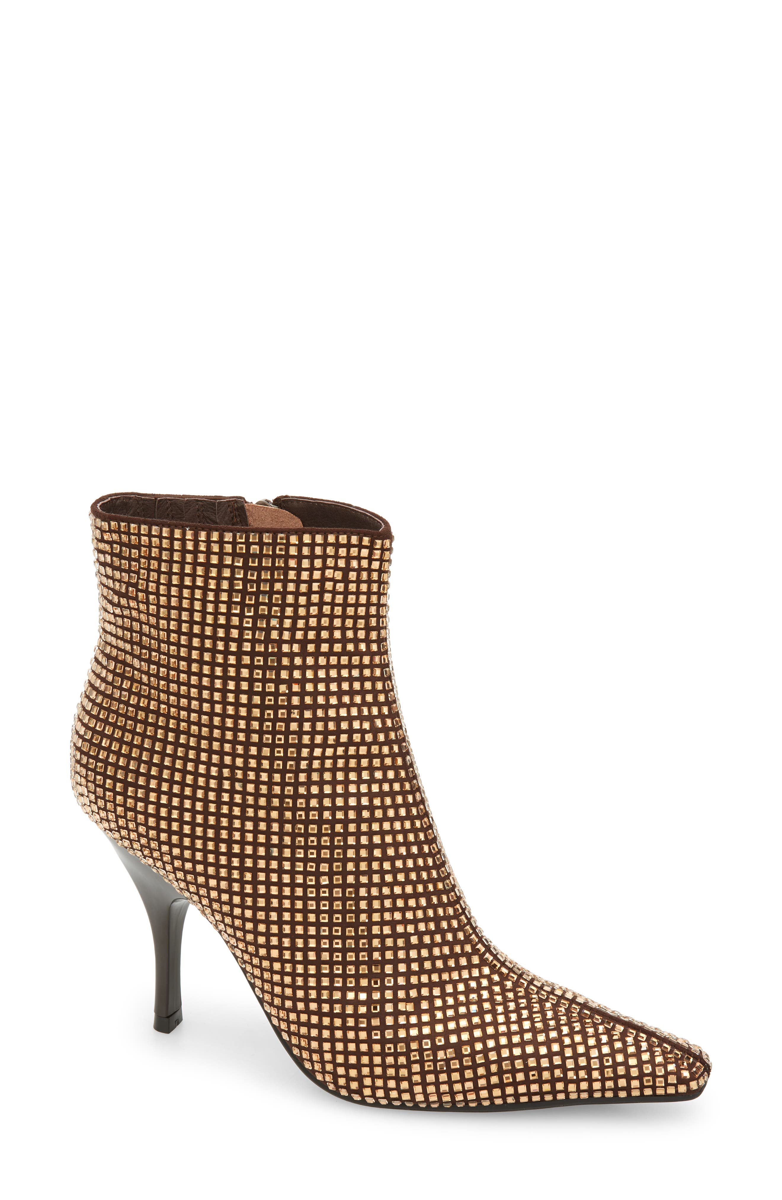 Glammed Bootie, Main, color, BROWN SATIN BROWN