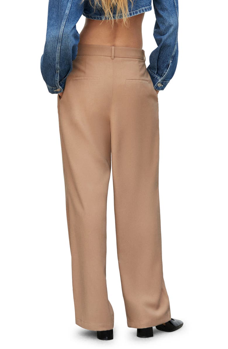 MANGO Pleated Wide Leg Pants, Alternate, color,