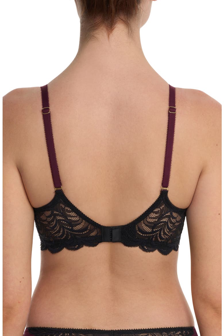 Persuasion Lace Convertible Plunge T-Shirt Bra, Alternate, color, ROYAL FIG/ BLACK