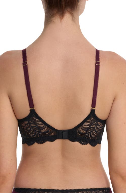 Natori Persuasion Lace Trim Convertible Underwire T-shirt Bra In Burgundy