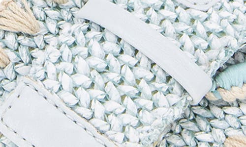 Bcbg Camri Buckled Raffia Slide Sandal In Seafoam