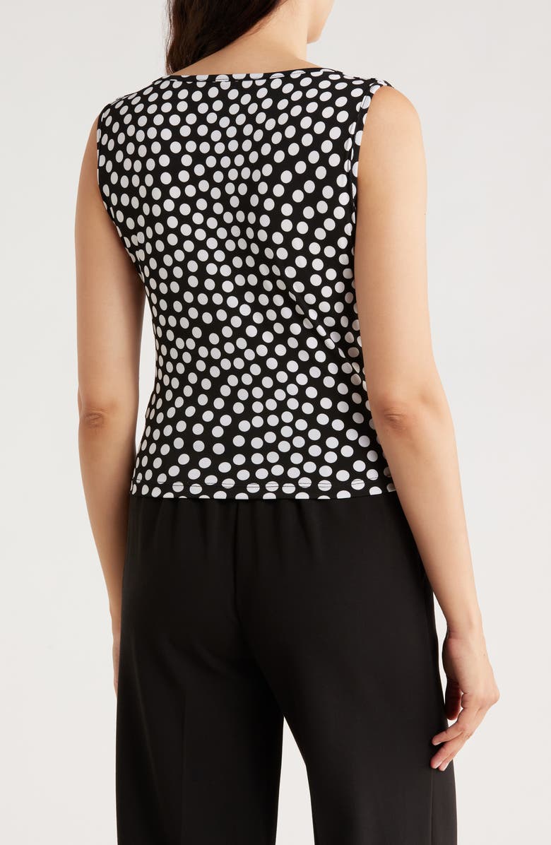 Renee C Polka Dot Cowl Neck Sleeveless Crop Top, Alternate, color, Black