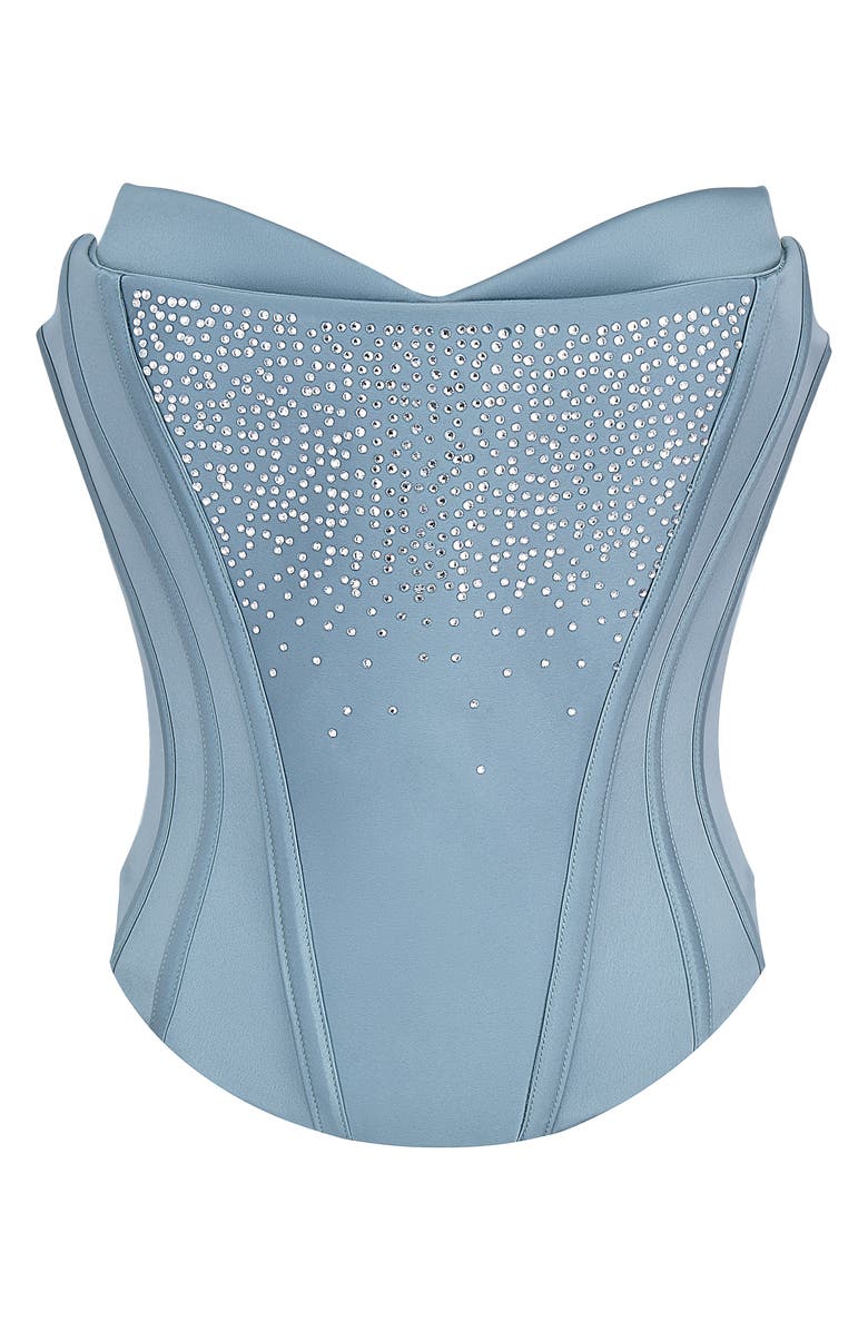 HOUSE OF CB Nastassia Embellished Satin Corset, Alternate, color, Cool Blue
