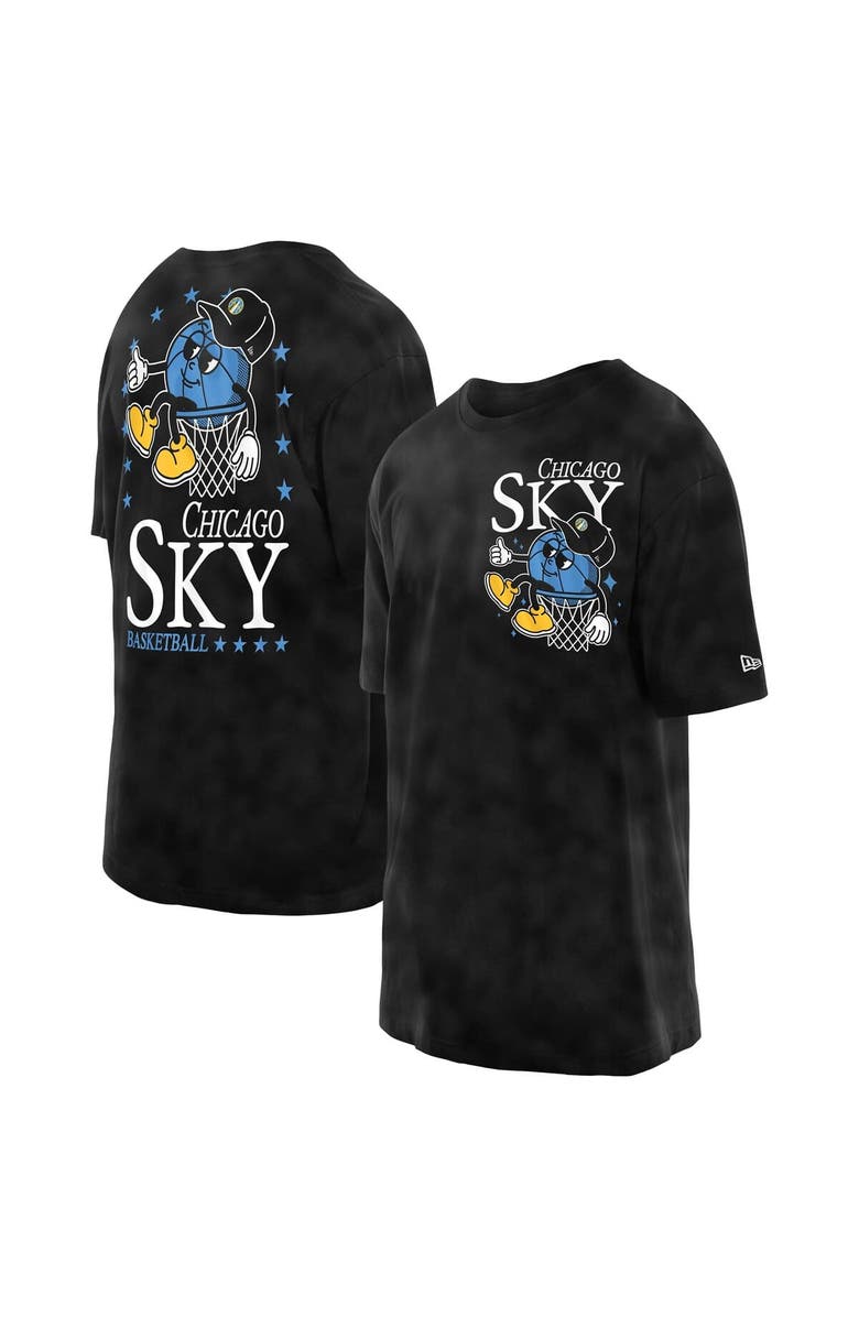 New Era Men's New Era Black Chicago Sky Old School Sport Enzyme Wash Oversized T-Shirt, Main, color, Black