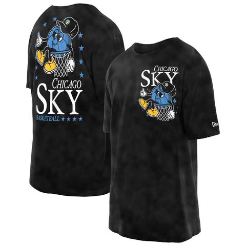 Men's New Era Black Chicago Sky Old School Sport Enzyme Wash Oversized T-Shirt