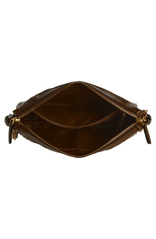 Valentino Garavani Small Panthea Chevron Patchwork Leather Shoulder Bag In Brown