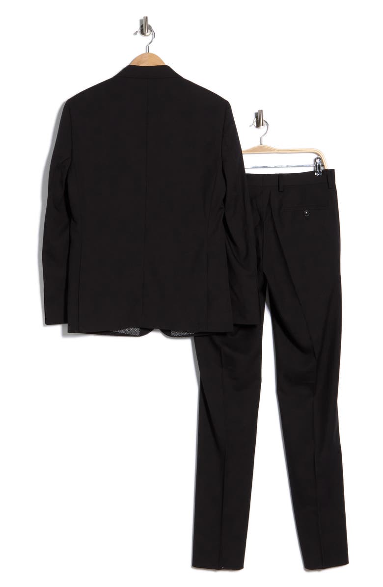 SOUL OF LONDON Solid Notch Lapel Suit, Alternate, color, Black
